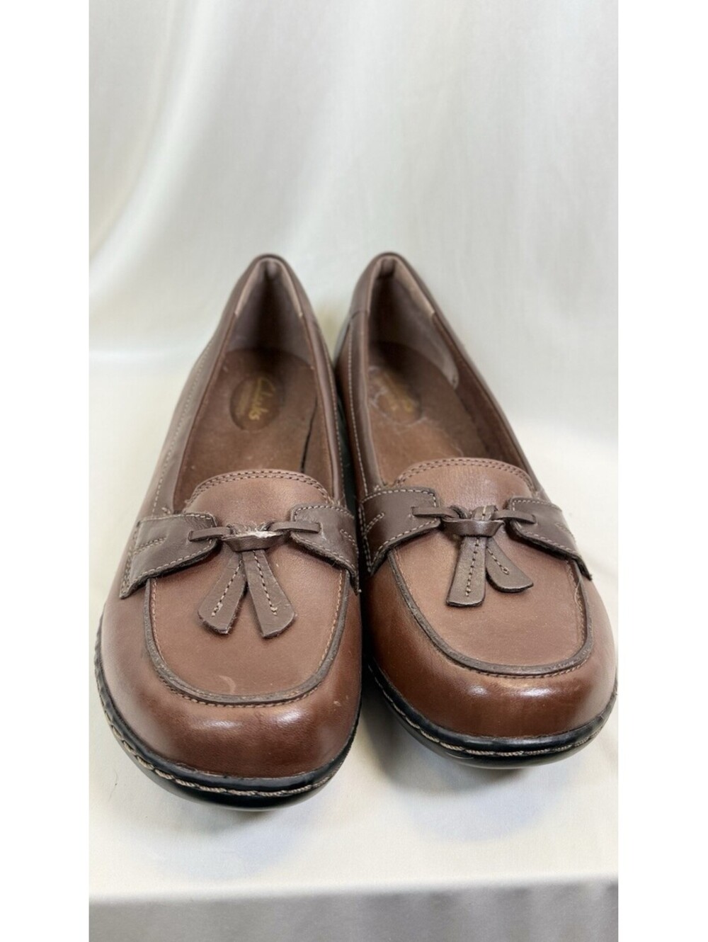 CLARKS Women's Ashland Bubble Brown Leather Loafer Flats Size 11M NWOB